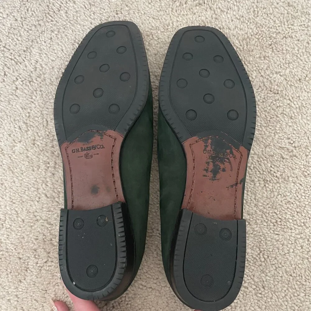G.H. Bass Willa Weejuns Green Suede Loafers – Women’s Size 10, Classic Flats - Picture 4 of 7